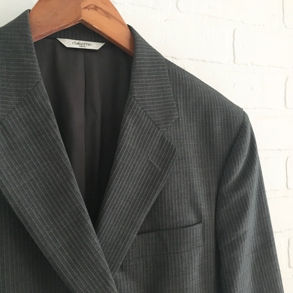 Marzotto x Claiborne Luxe Men’s Blazer Extrafine Merino Wool Pinstripe gray 40R - Picture 6 of 11